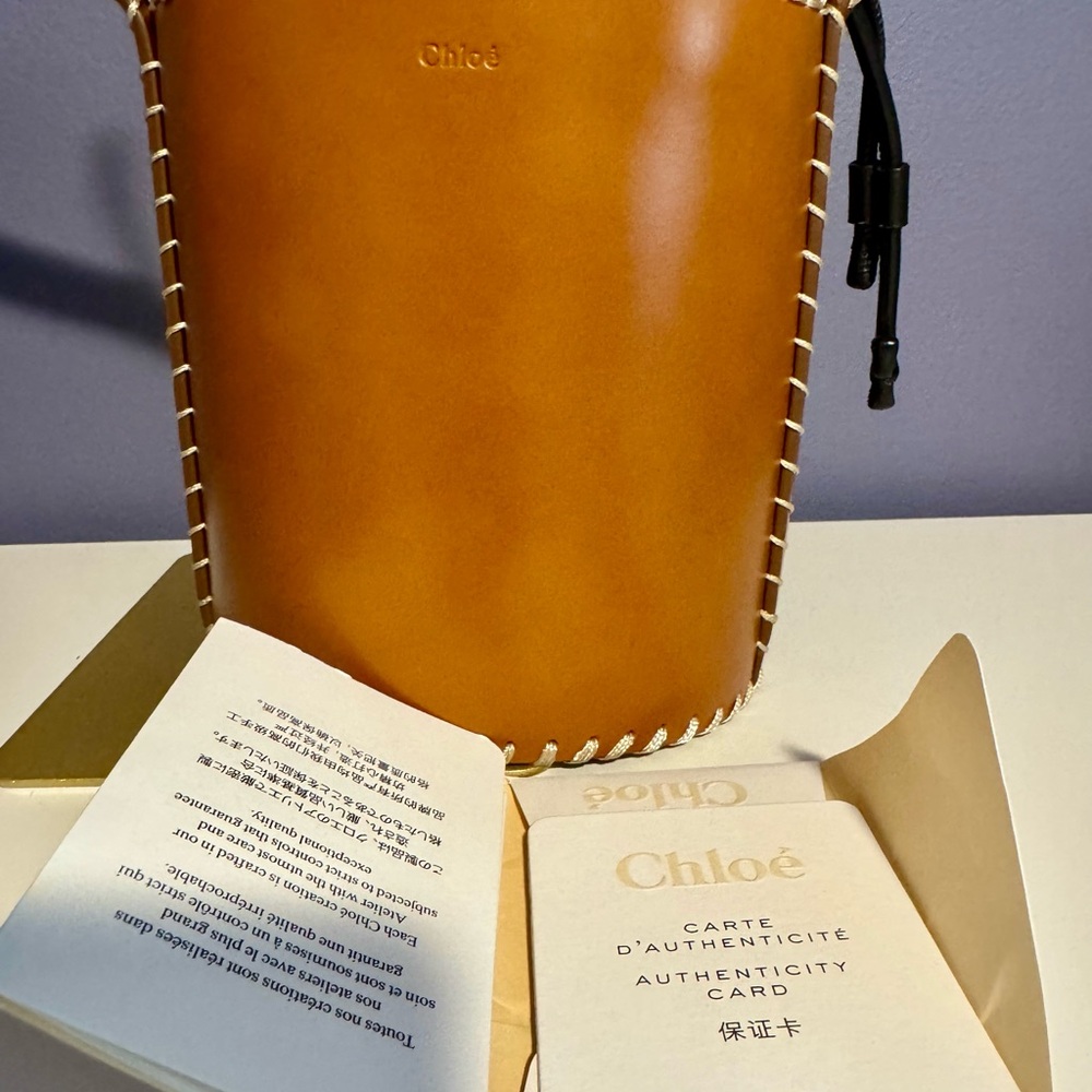Chloe Louella Leather Bucket Crossbody Bag - Picture 8 of 9